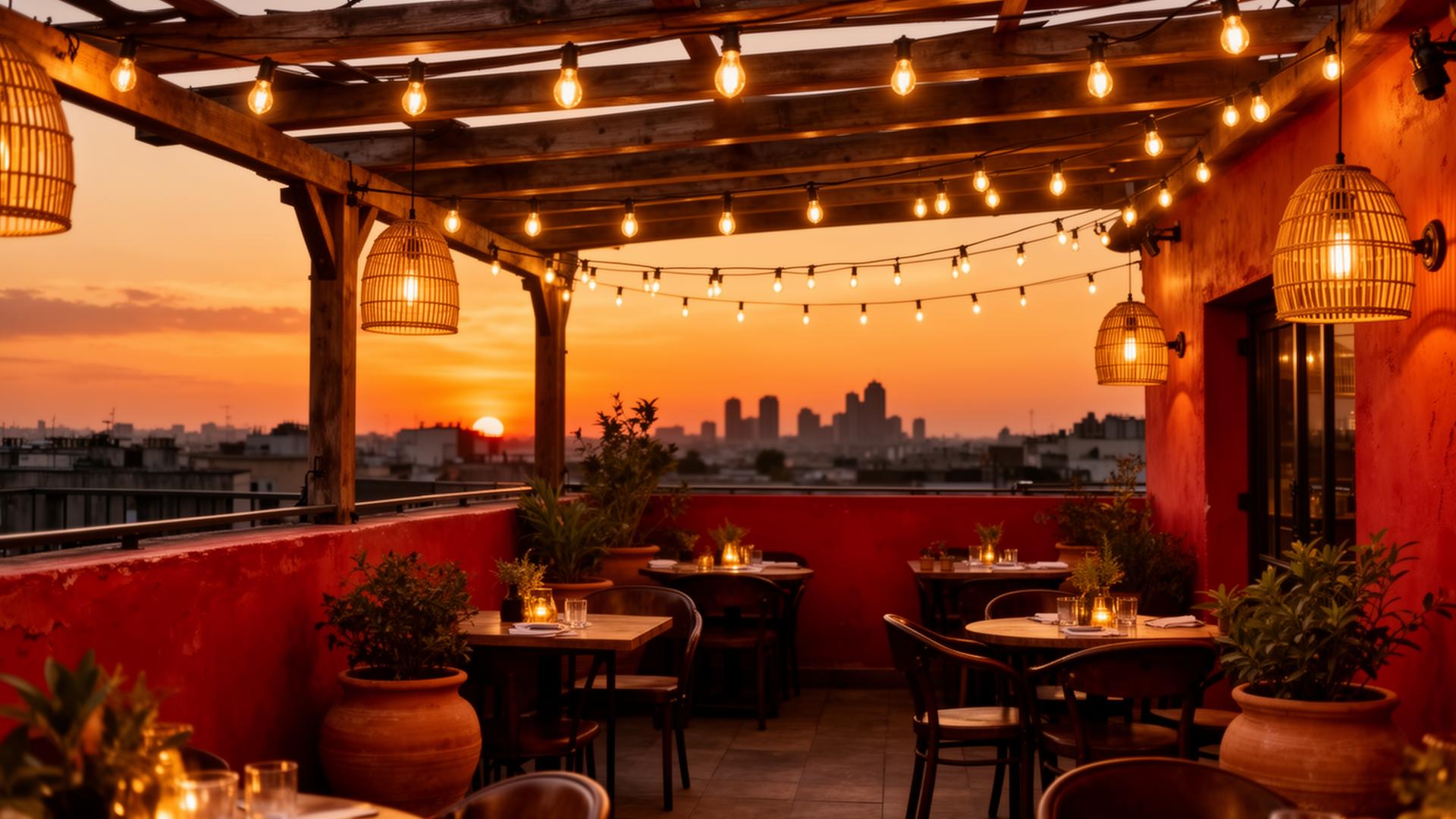 Rooftop at sunset